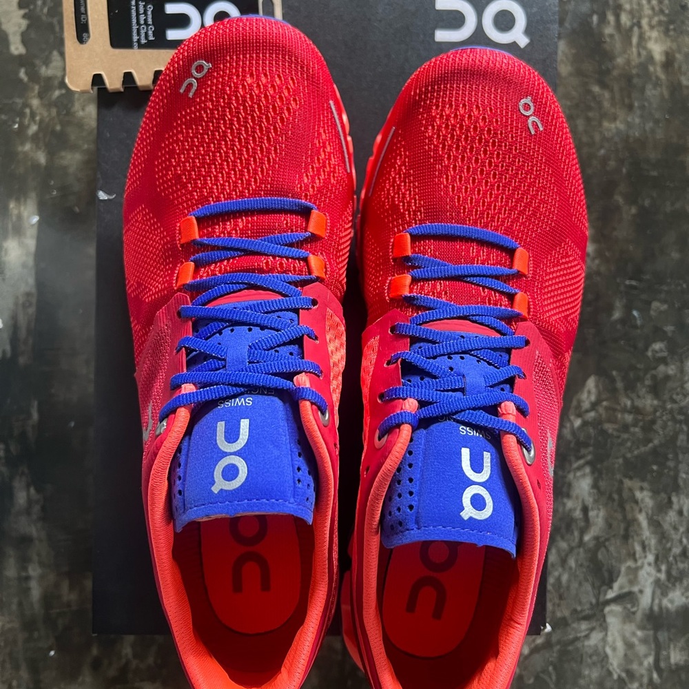 On Cloud | on Running Womens Cloud X Road Shoes Red/Flash SZ 8